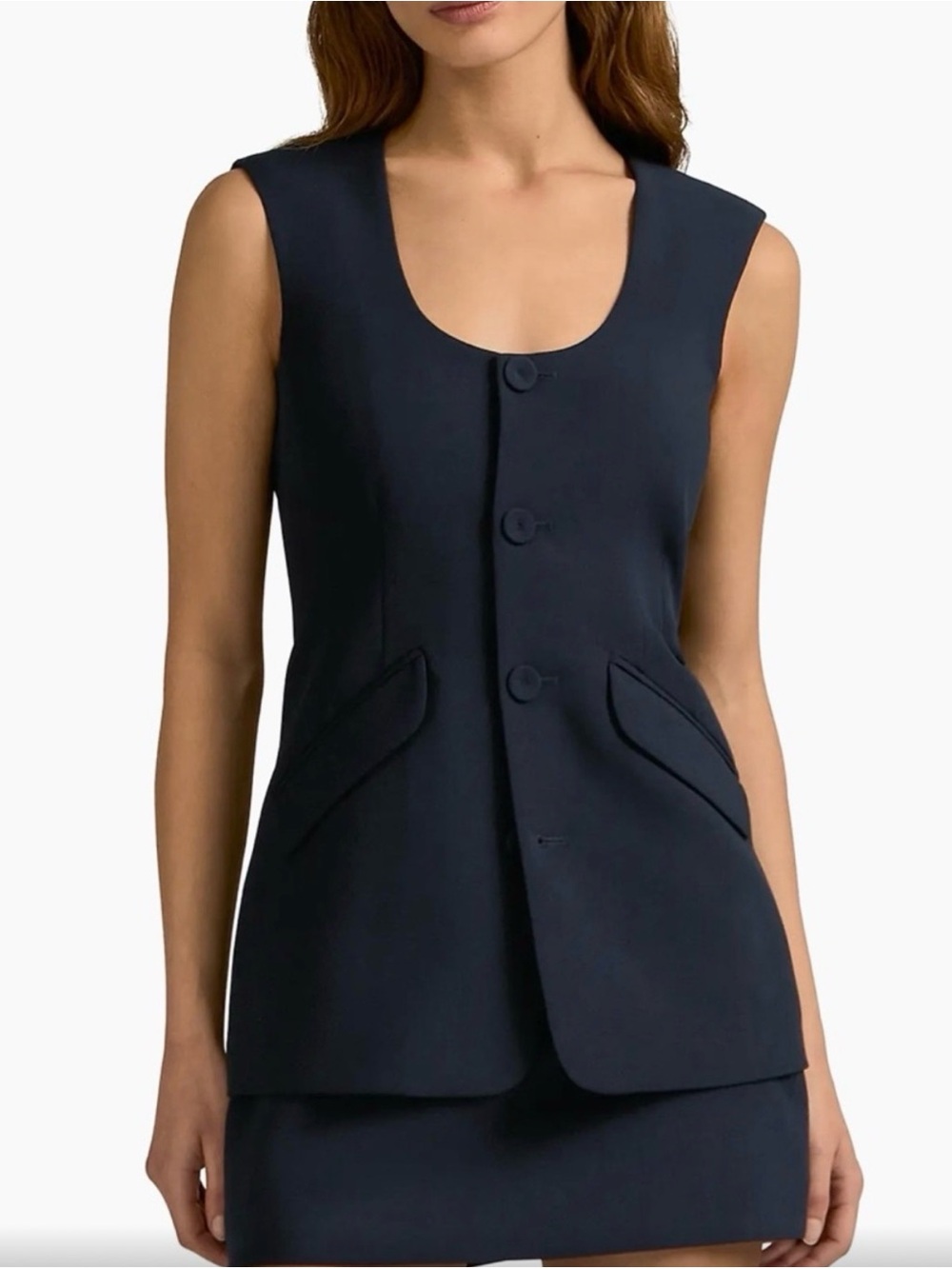 Favorite Daughter Diana Scoop Neck Navy Vest - M